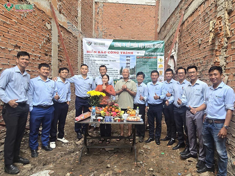 Khởi công xây dựng công trình nhà phố 5 tầng tum sân thượng 4x15m tại phường Tây Thạnh