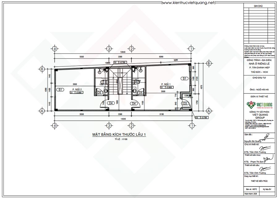 Mặt bằng bố trí công năng lầu 1