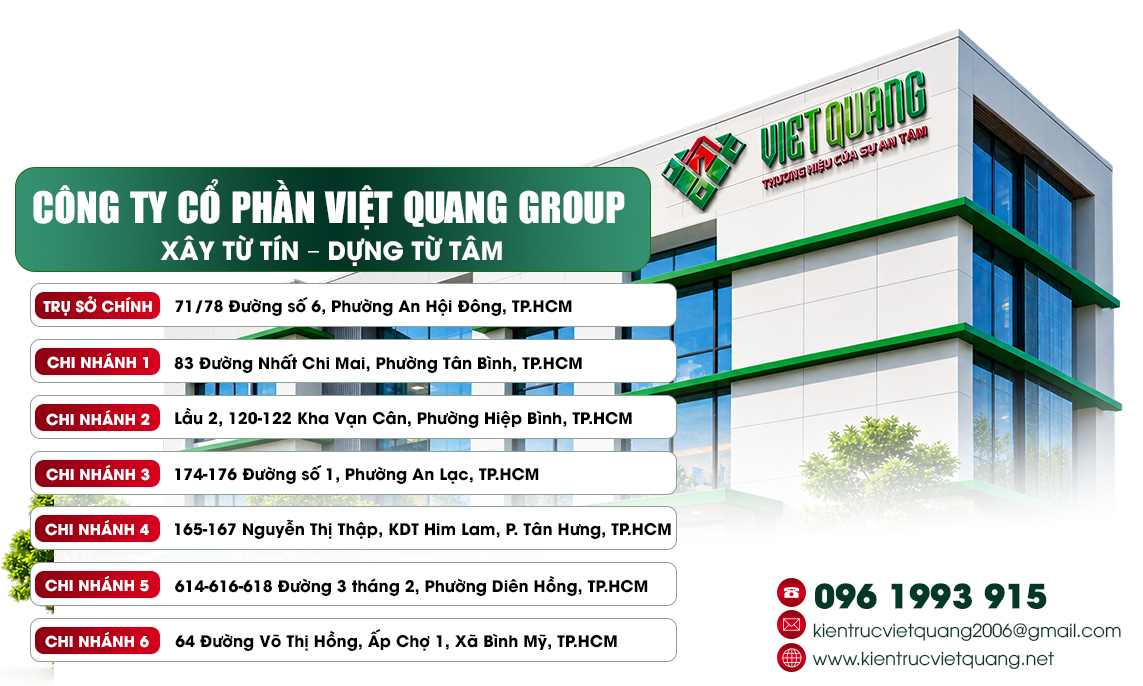Việt Quang Group nhà thầu thi công sửa nhà nâng tầng uy tín TP.HCM