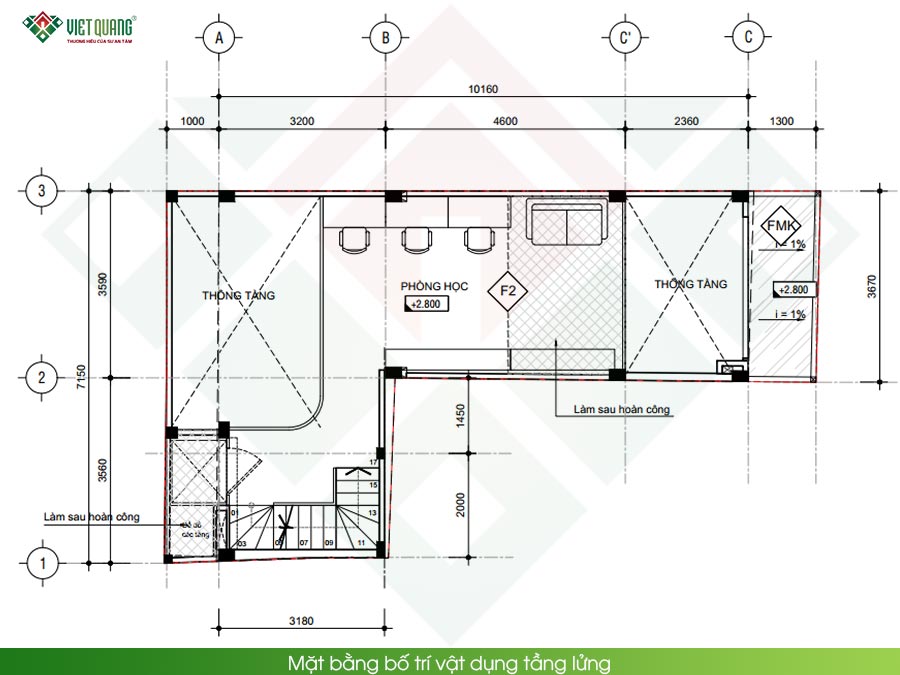 Mặt bằng bố trí vật dụng tầng lửng