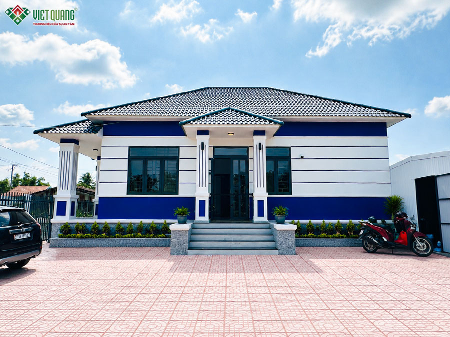 Thi công biệt thự mái Nhật 8x14m trọn gói tại Long An cho gia đình chị Mai 
