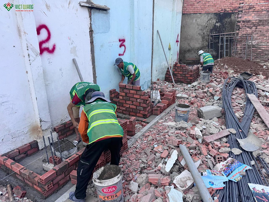 Thi công trọn gói nhà 1 trệt 1 lầu 6x22m