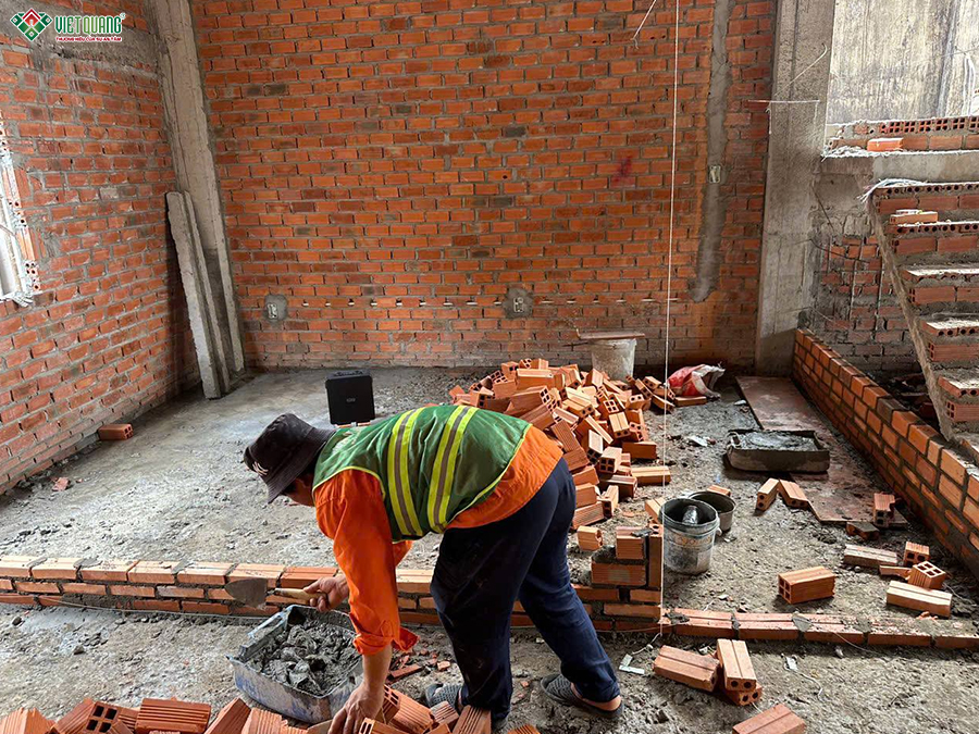 Thi công trọn gói nhà 1 trệt 1 lầu 6x22m