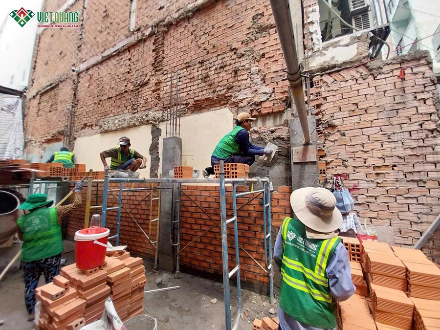 Xây dựng trọn gói nhà 5 tầng có lửng 4x12m