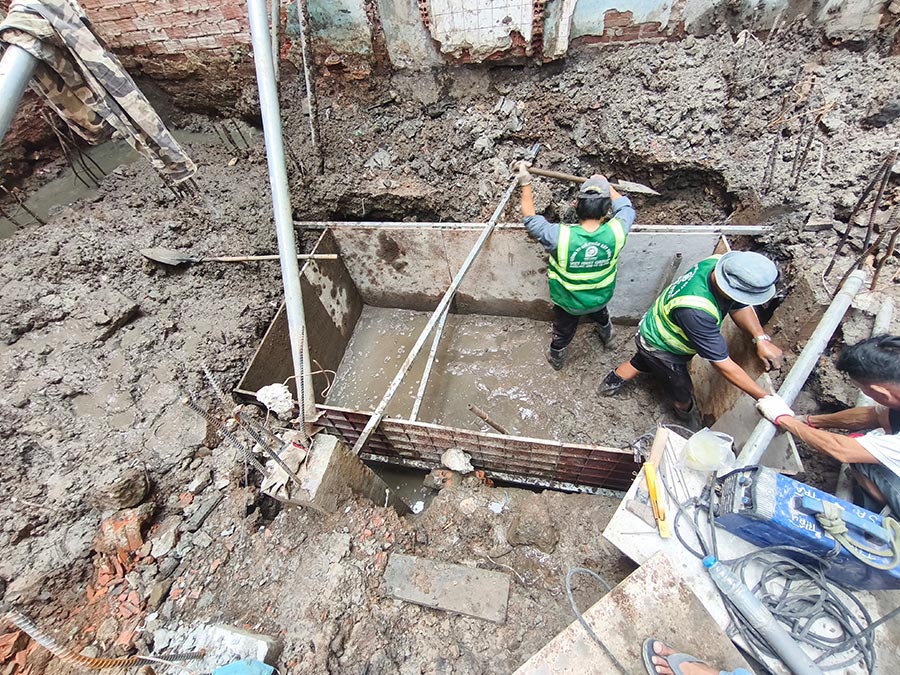 Xây dựng trọn gói nhà 5 tầng có lửng 4x12m