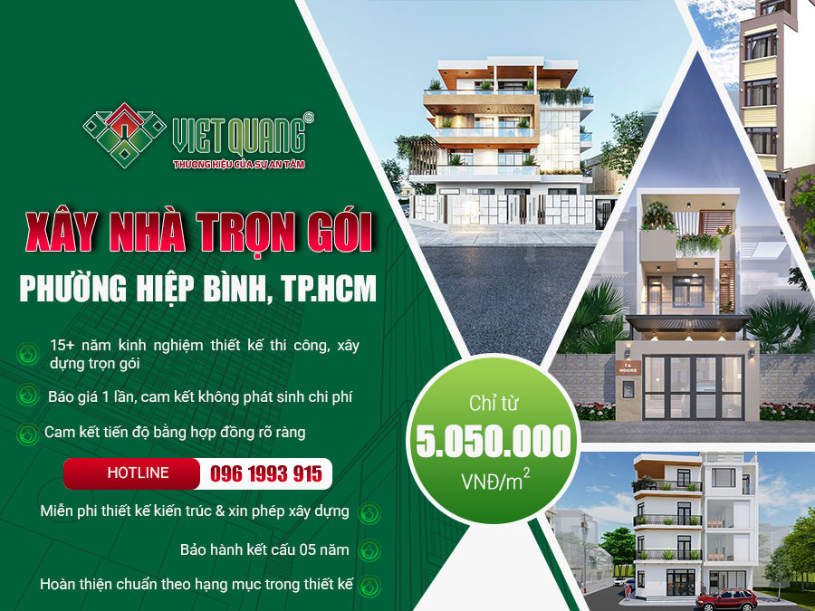 Đơn giá xây nhà trọn gói phường Hiệp Bình TP.HCM năm 2026