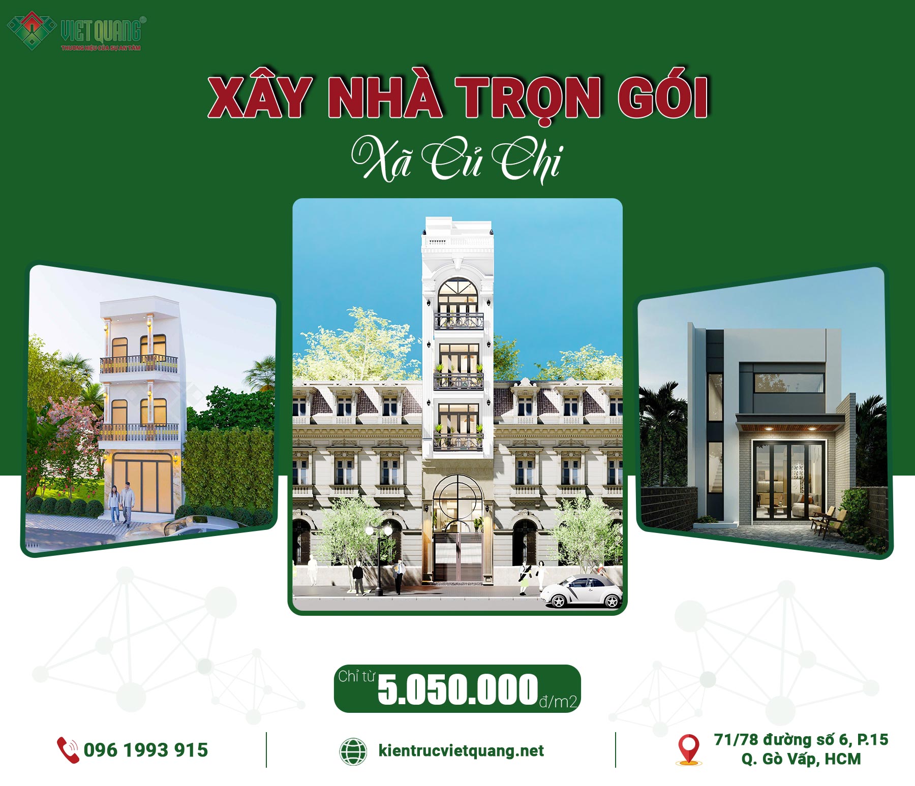 Đơn giá xây nhà trọn gói tại Củ Chi năm 2026