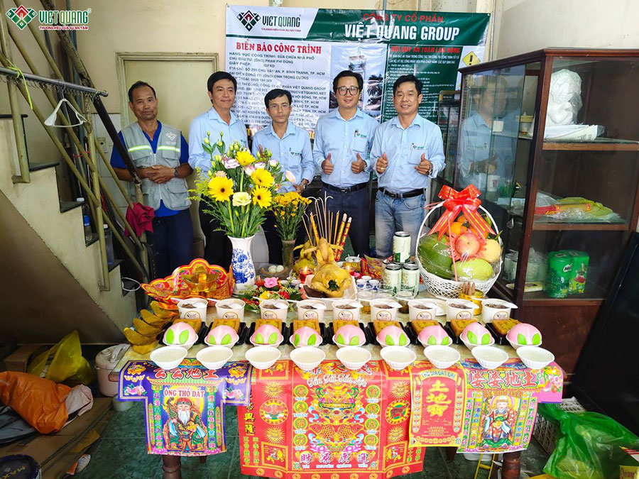 Khởi công dự án sửa nhà trọn gói nhà phố nhà phố 1 trệt 2 lầu tum sân thượng phường Bình Thạnh, TP.HCM