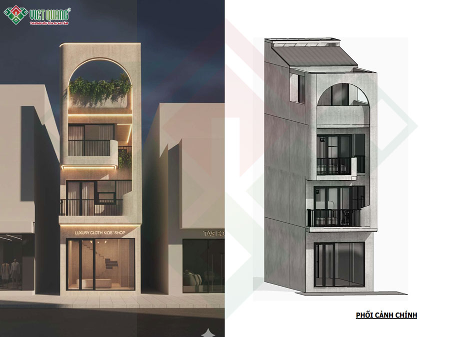 Mẫu thiết kế nhà 4 tầng 4x13m cô Ngân