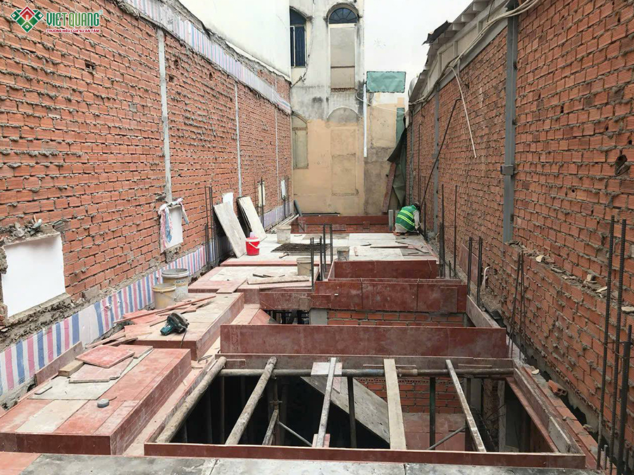 Thi công xây dựng nhà 1 trệt 3 lầu tum sân thượng 5x15m