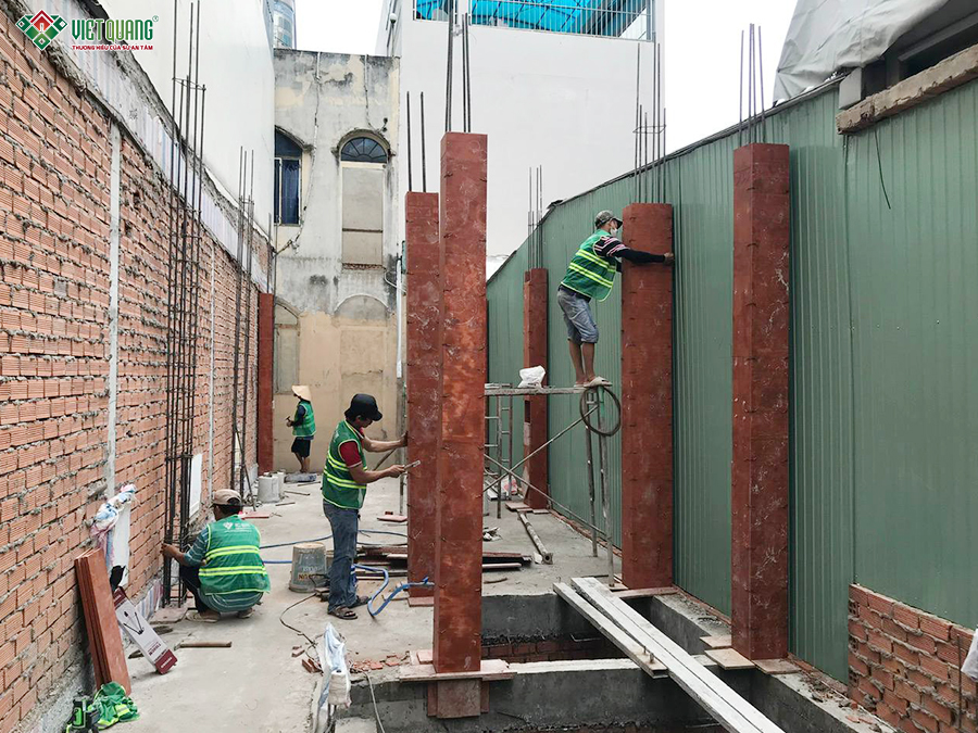 Thi công xây dựng nhà 1 trệt 3 lầu tum sân thượng 5x15m