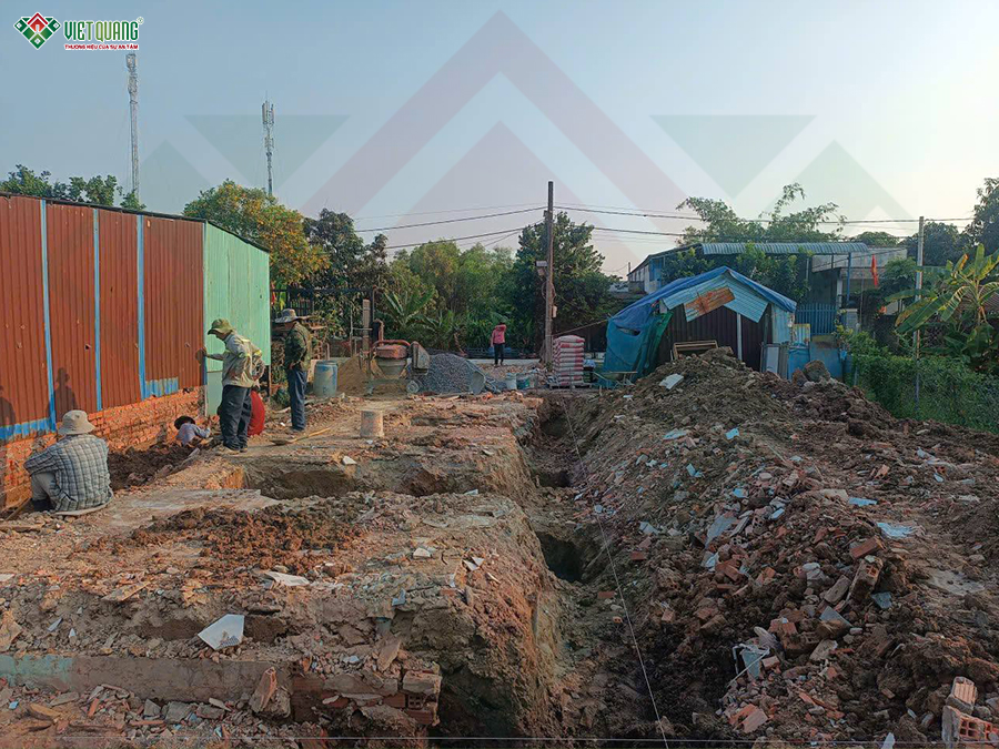 Thi công xây dựng nhà 1 trệt 1 lửng 7x28m