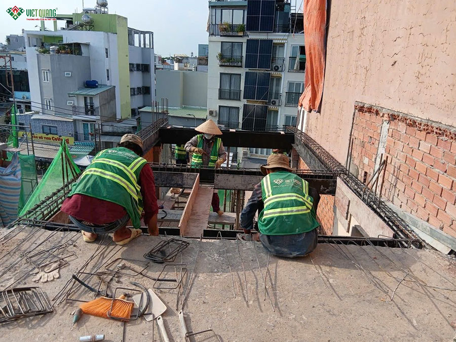 Gia công cốt thép dầm sàn lầu 3