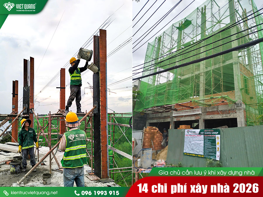 Tổng hợp 14 chi phí xây nhà gia chủ cần biết (cập nhật năm 2026)