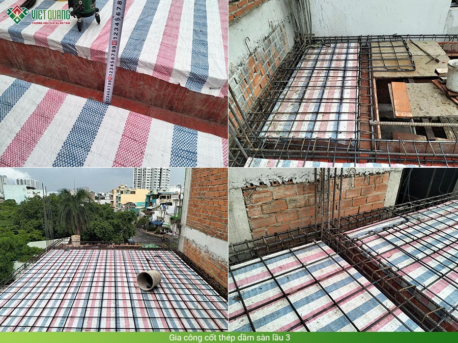 Gia công thép dầm sàn lầu 3