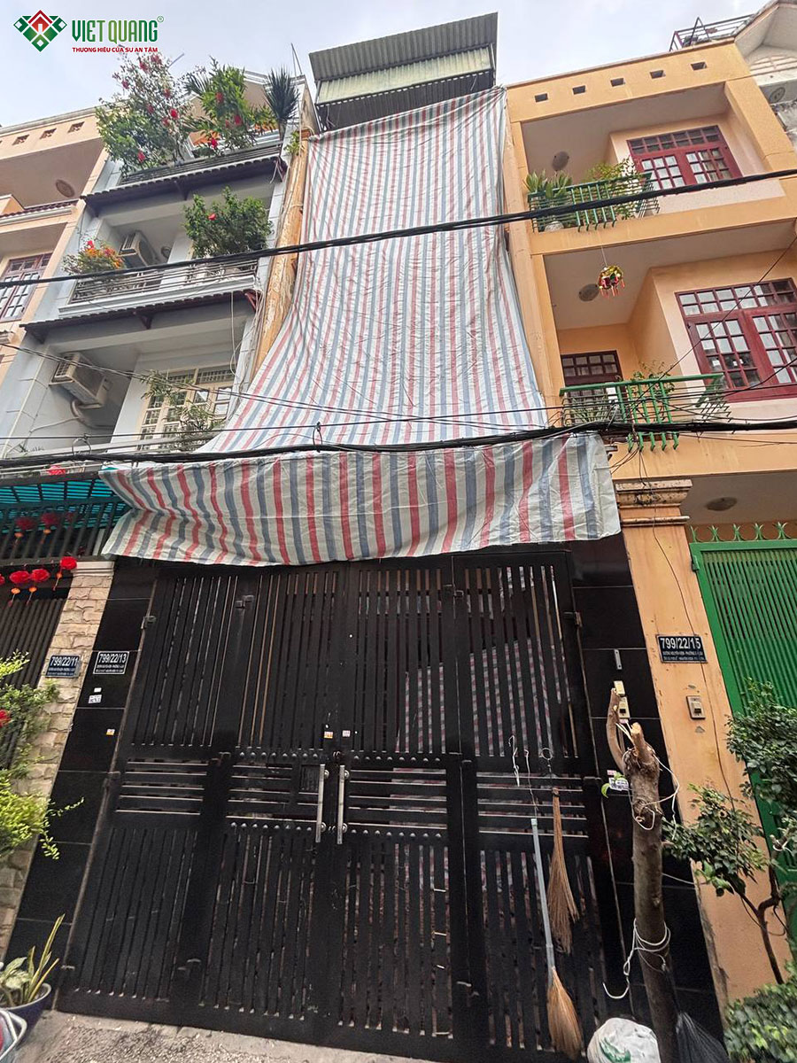Hiện trạng nhà 3 tầng 4x17m của gia đình chị Trang phường Hạnh Thông