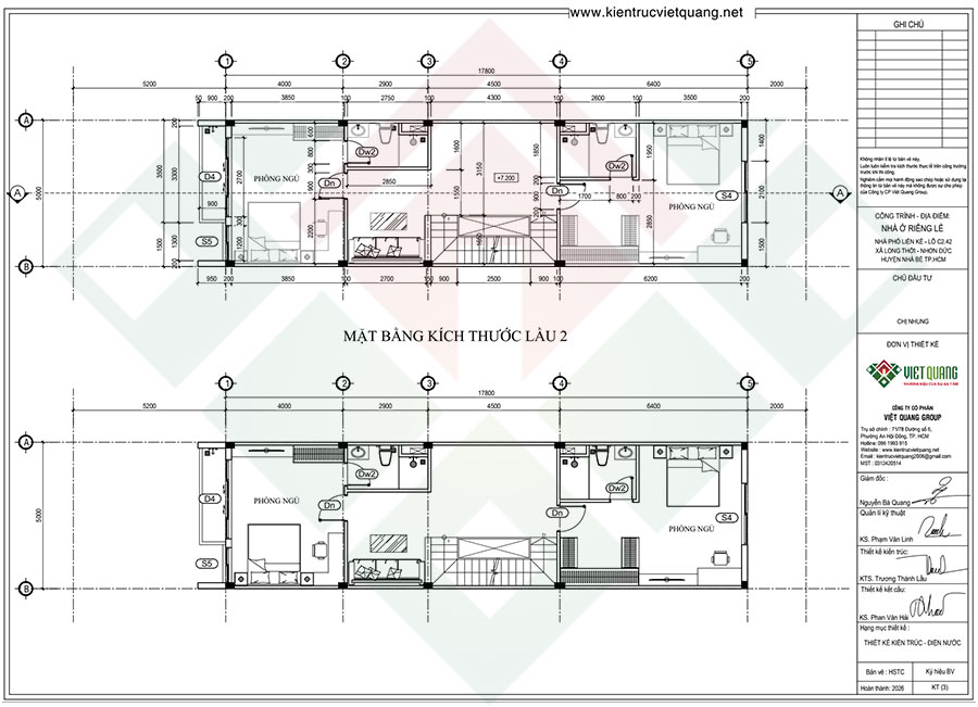 Mặt bằng bố trí công năng lầu 2
