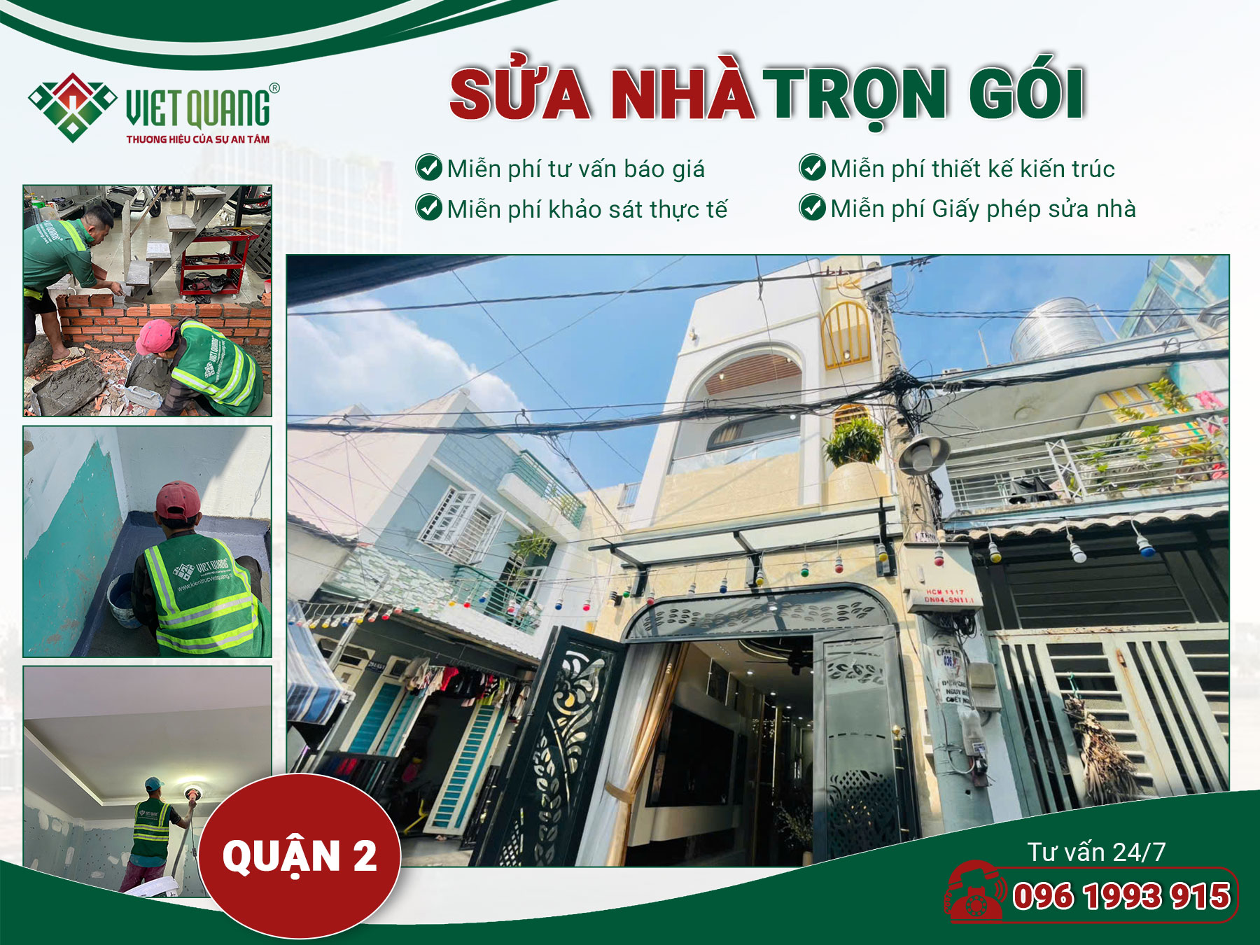 Dịch vụ sửa chữa nhà quận 2 trọn gói uy tín – Báo giá chi tiết 2026