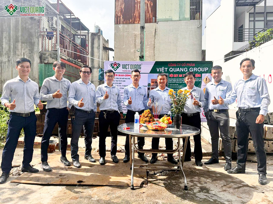 Khởi công xây dựng tòa nhà đa năng 1 trệt 4 lầu sân thượng cho gia đình chị Linh phường An Phú Đông TP.HCM 