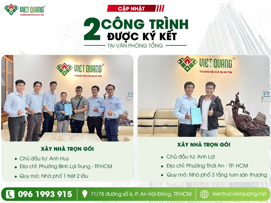 Việt Quang Group ký kết thành công 2 hợp đồng xây nhà trọn gói ngay tại trụ sở công ty 