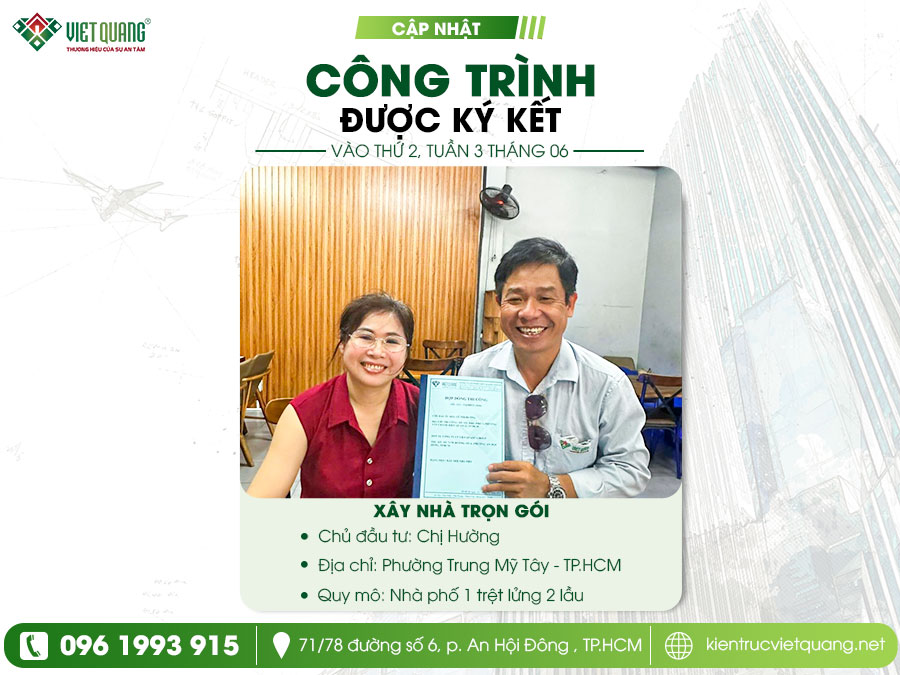 Ký hợp đồng xây nhà trọn gói cùng chị Hoa tại phường An Hội Đông – Khởi đầu hành trình kiến tạo tổ ấm mơ ước