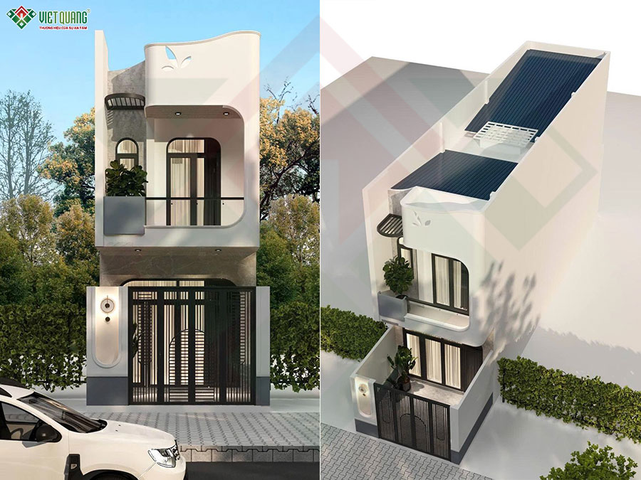 Mẫu thiết kế nhà phố 1 trệt 1 lầu 4x19m