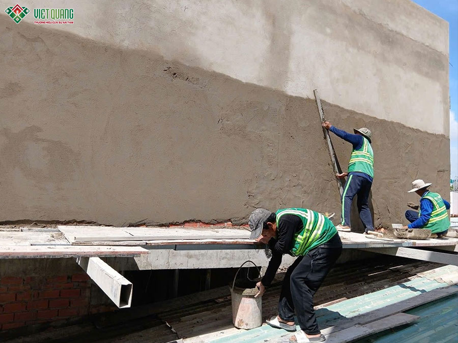 Thi công xây dựng nhà 1 trệt 2 lầu tum sân thượn 4x9m