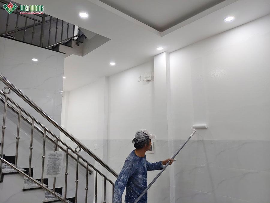 Thi công xây dựng nhà 1 trệt 2 lầu tum sân thượn 4x9m