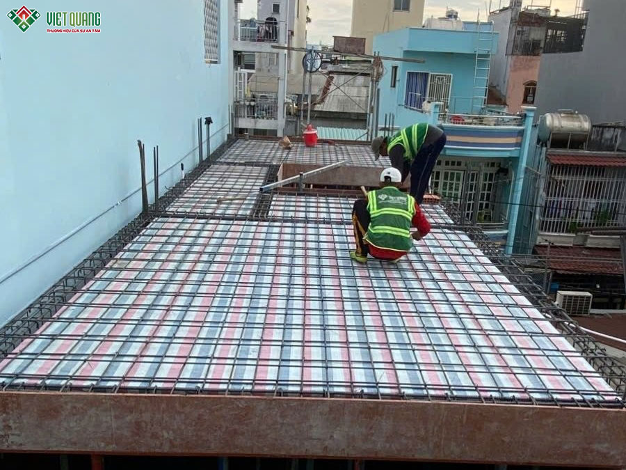 thi công xây dựng nhà phố 3 tầng sân thượng 4x12m