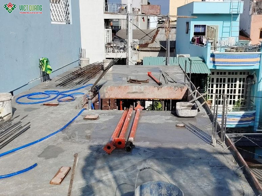 thi công xây dựng nhà phố 3 tầng sân thượng 4x12m