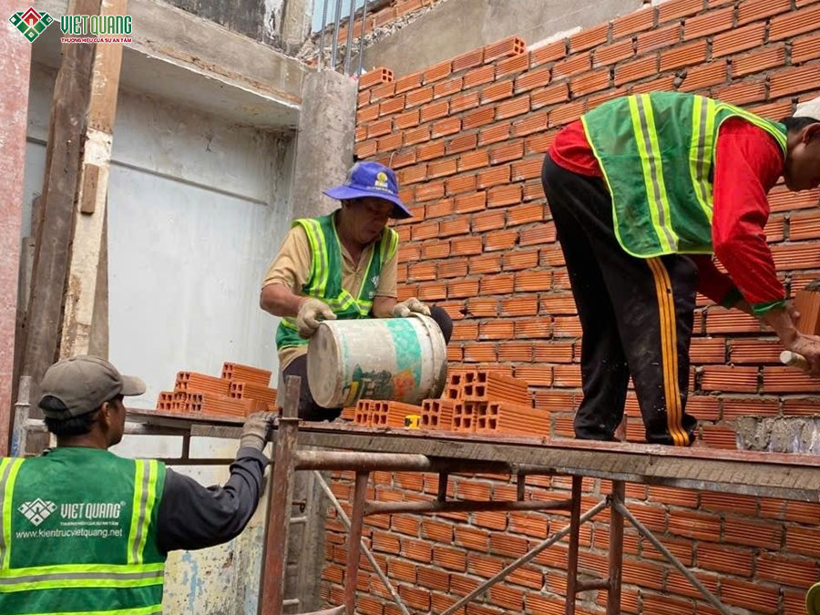 thi công xây dựng nhà phố 3 tầng sân thượng 4x12m