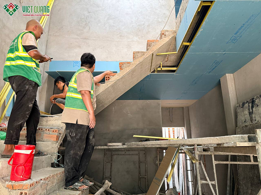 Thi công xây dựng nhà 2 tầng 4x12m