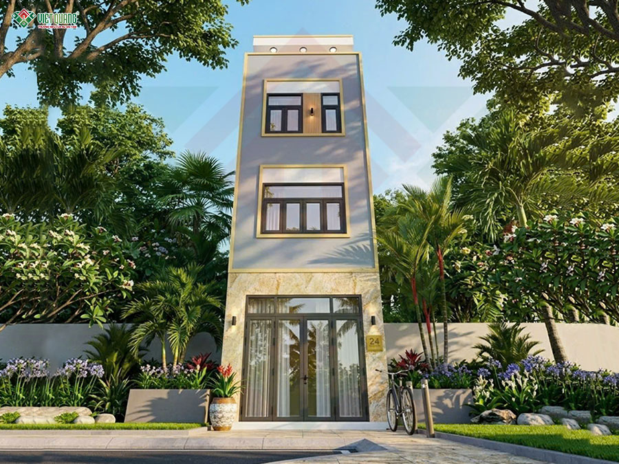 Thiết kế nhà 3 tầng tum sân thượng 4x9m