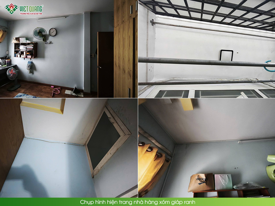 Chụp hình hiện trạng nhà hàng xóm trước khi ký biên bản