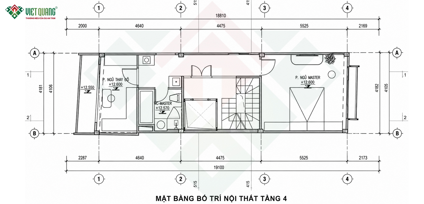 Mặt bằng bố trí nội thất tầng 4