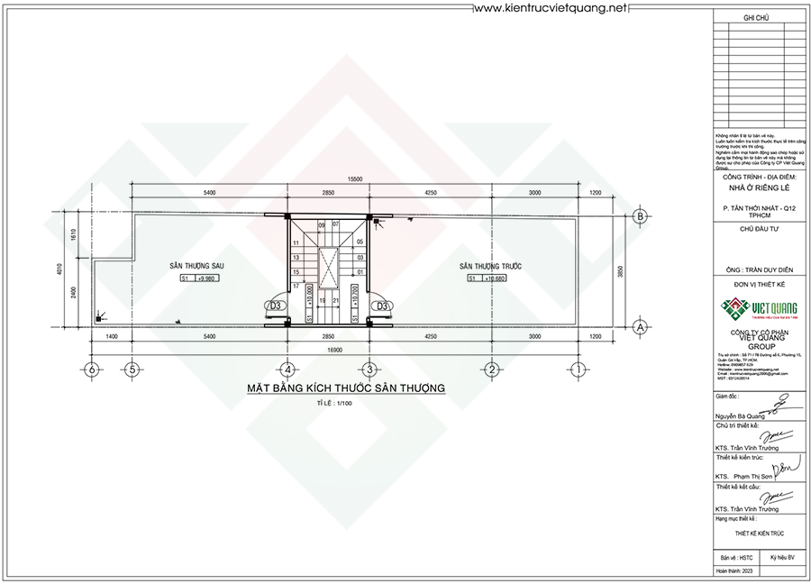Mặt bằng bố trí công năng sân thượng