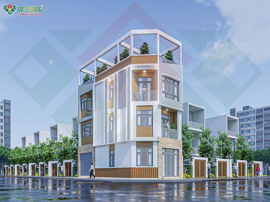 Thiết kế nhà phố 2 tiền 4 tầng 7x13m