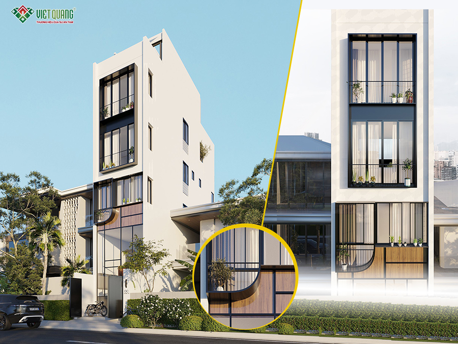 Mẫu thiết kế nhà phố 4 tầng sân thượng 4x19m