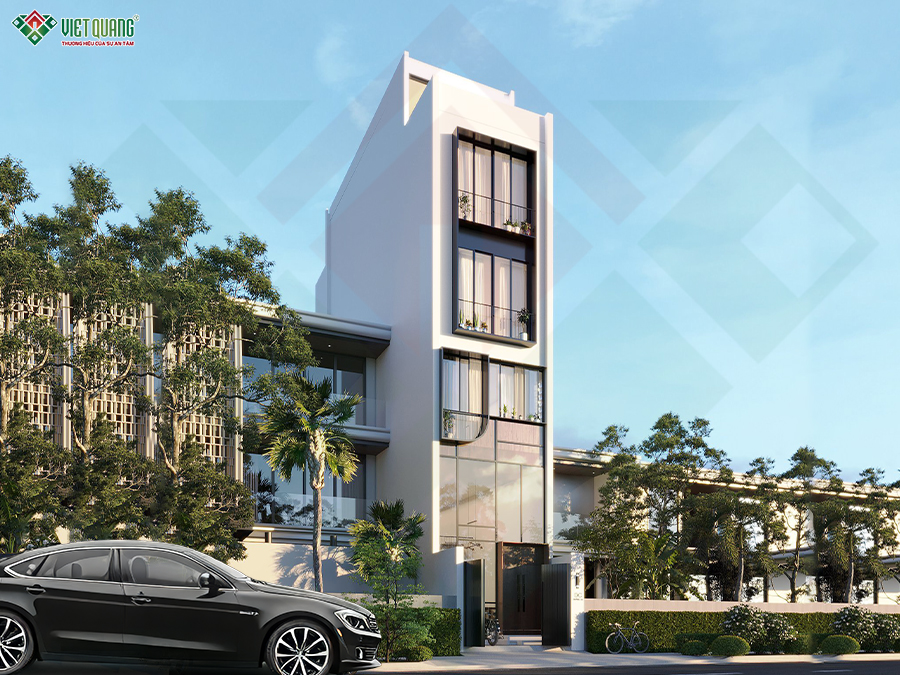 Mẫu thiết kế nhà phố 4 tầng sân thượng 4x19m