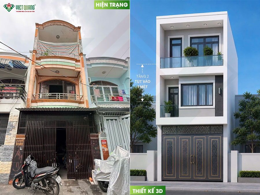 Công trình nhà phố 3 tầng của gia đình anh Dục quận Gò Vấp