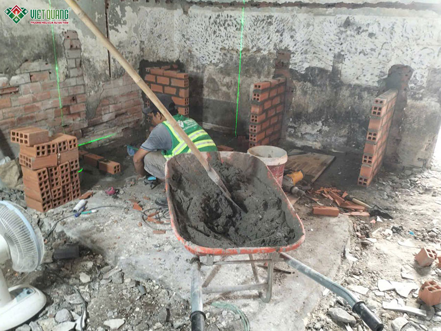 Sửa chữa nhà 1 trệt 1 lầu tum sân thượng phường Thống Nhất