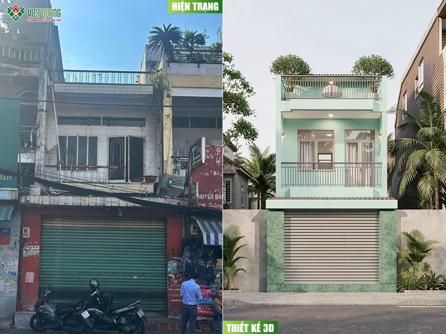 sửa chữa trọn gói nhà 1 trệt 1 lầu 3x16m