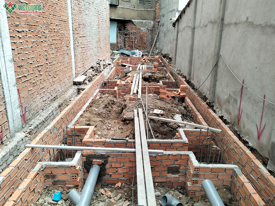 thi công xây tường bao dầm đài móng