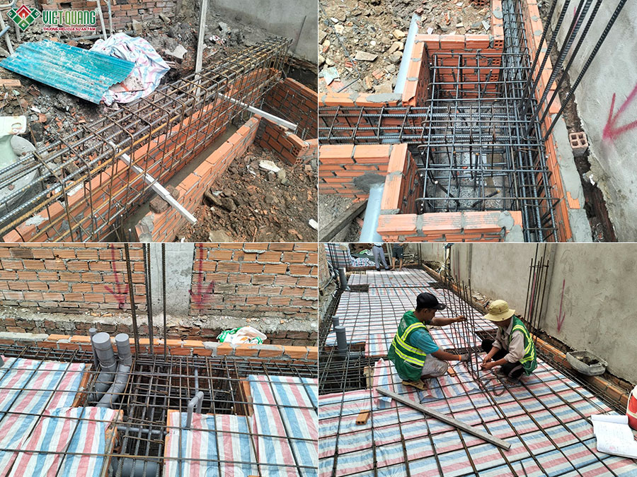 thi công gia công thép móng, đà kiềng