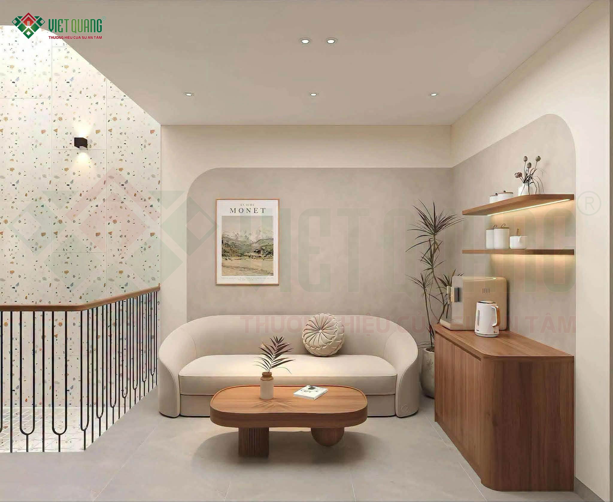 Phối cảnh thiết kế 3D nhà phố 3 tầng 4x18m