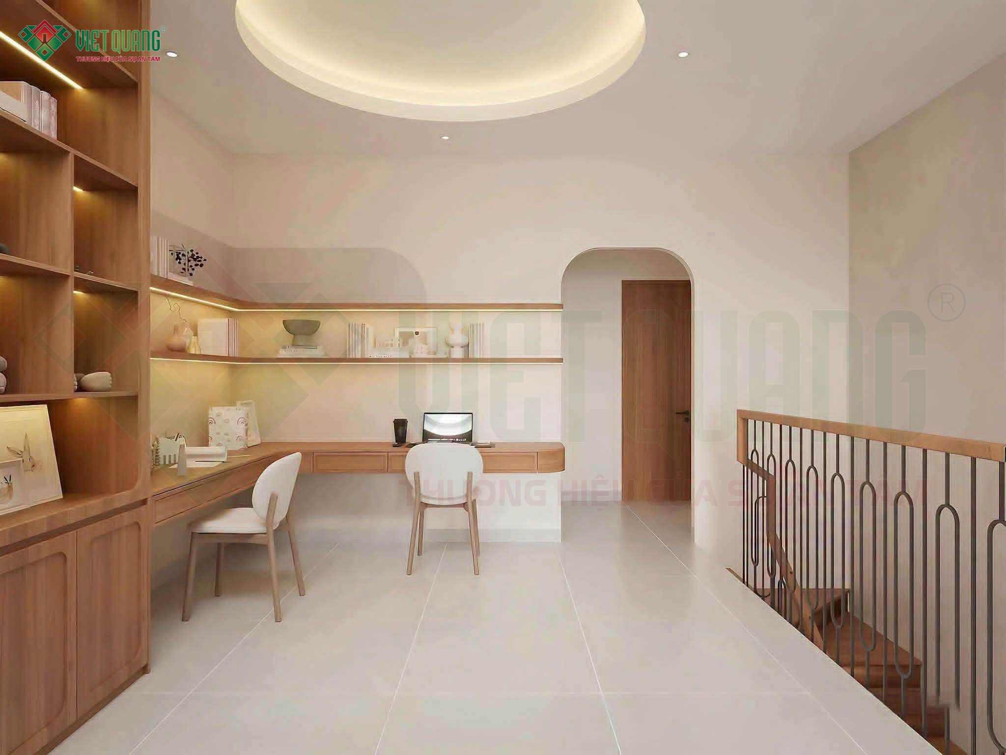 Phối cảnh thiết kế 3D nhà phố 3 tầng 4x18m
