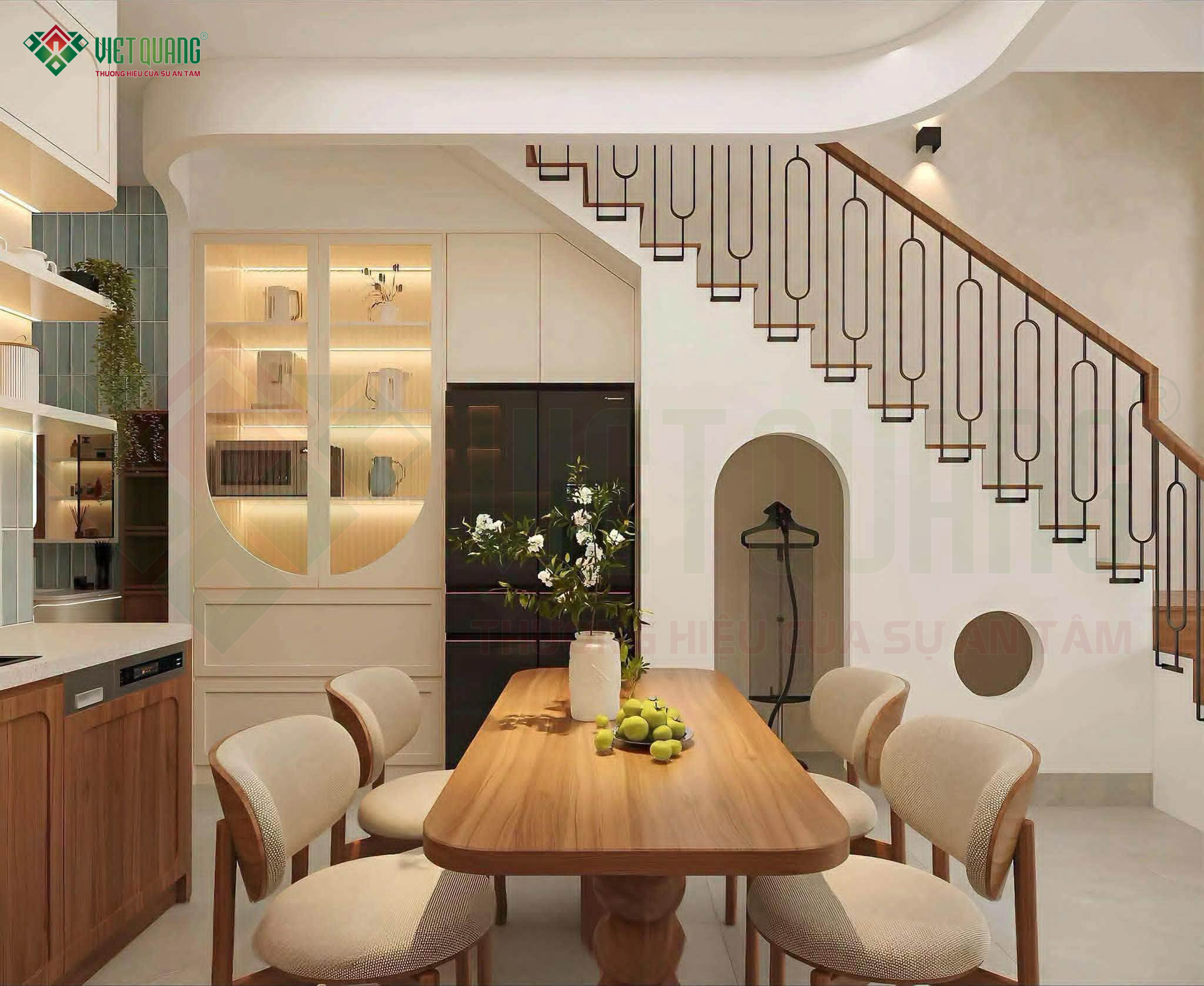 Phối cảnh thiết kế 3D nhà phố 3 tầng 4x18m