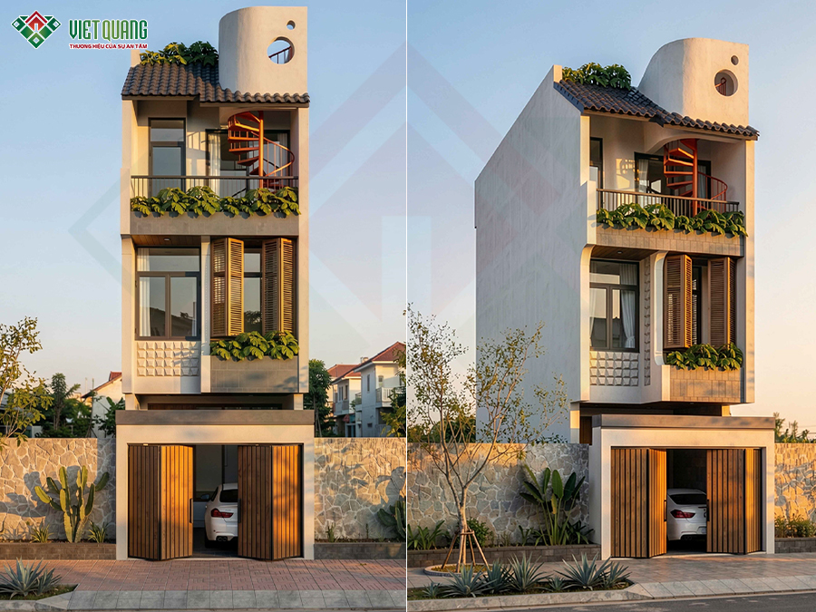 Thiết kế nhà phố 3 tầng 4x17m