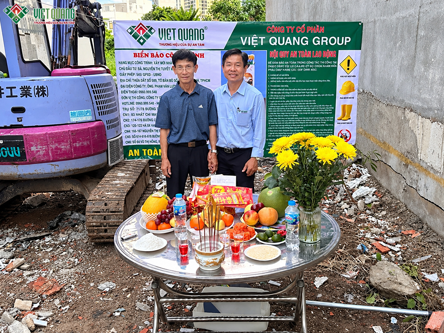 Khởi công xây dựng nhà 1 trệt 1 lửng 3 lầu sân thượng 4x28m