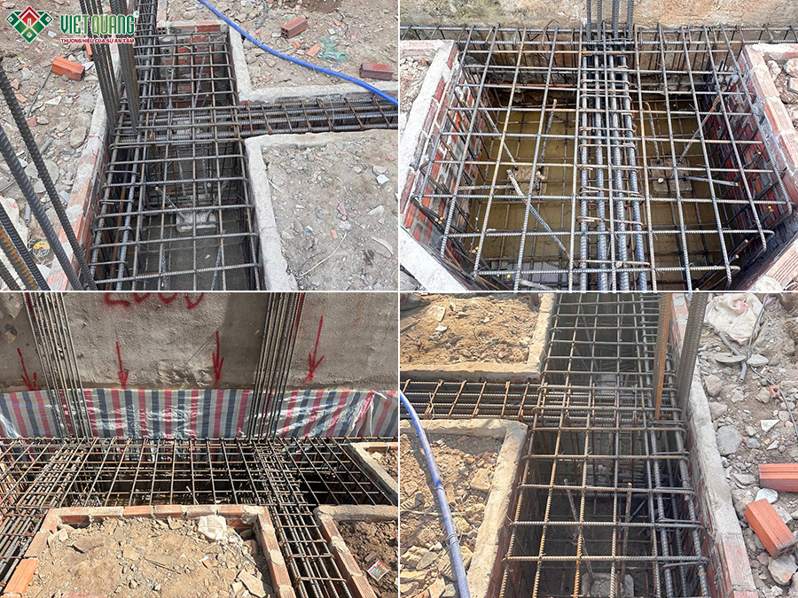 Thi công móng nhà 1 trệt 1 lửng 3 lầu sân thượng 4x28m